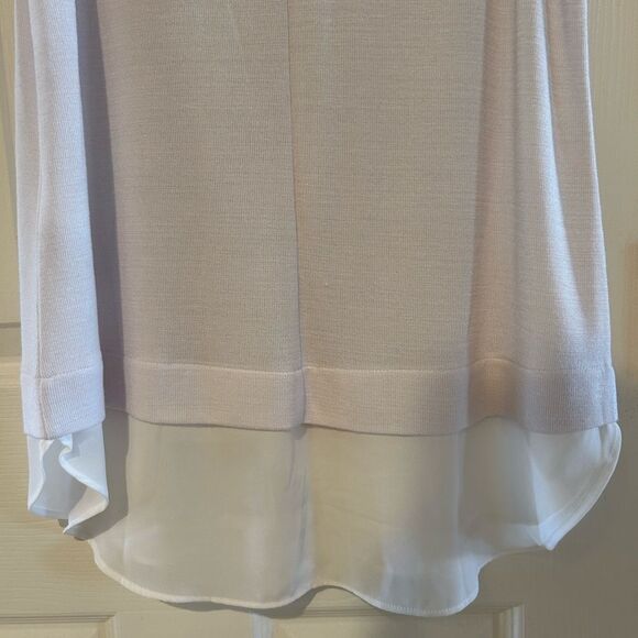 NEW BANANA REPUBLIC White layered silky hem TANK TUNIC TOP S - Picture 7 of 11